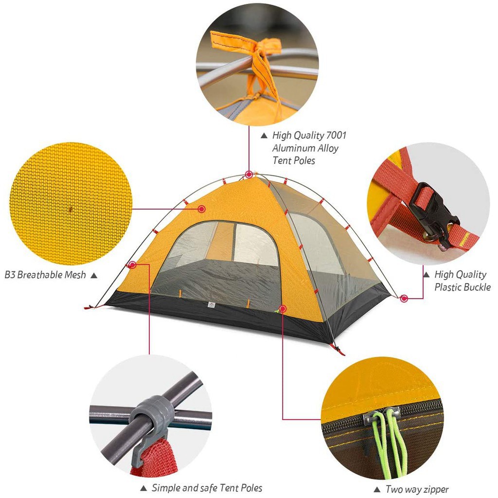 Lều cắm trại 3 người NatureHike NH18Z033-P