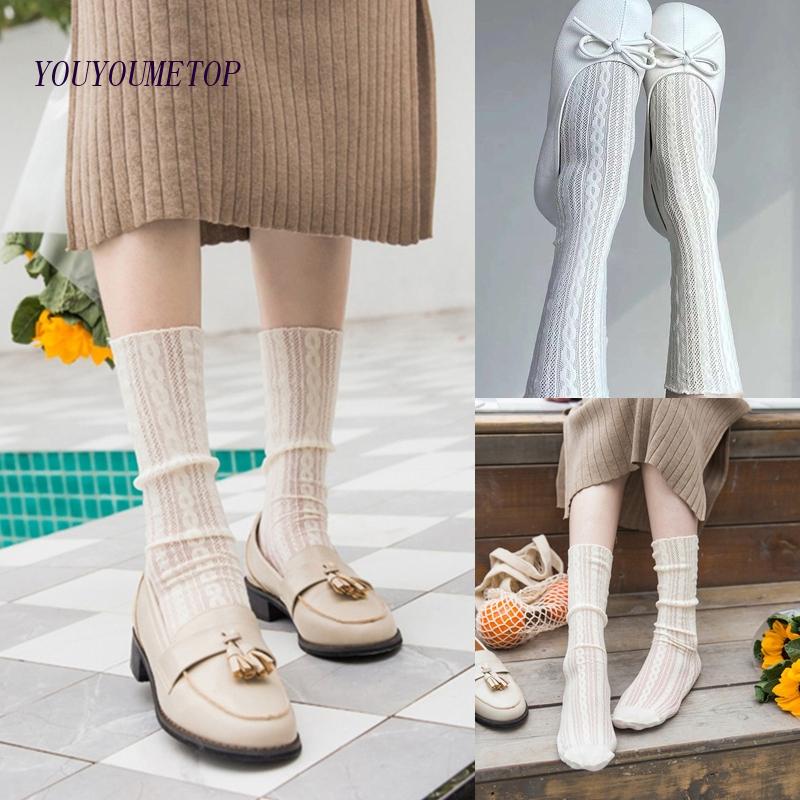 Youyo Vớ Lưới Đồng Phục Học Sinh Jk Siêu Mỏng Màu Trơn Kẻ Sọc Thoáng Khí Thời Trang Mùa Hè Cho Nữ