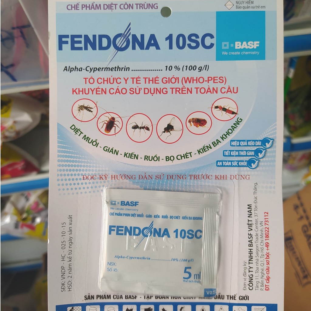 Thuốc trừ kiến, muỗi, gián, côn trùng Fendona 10SC (5ml)