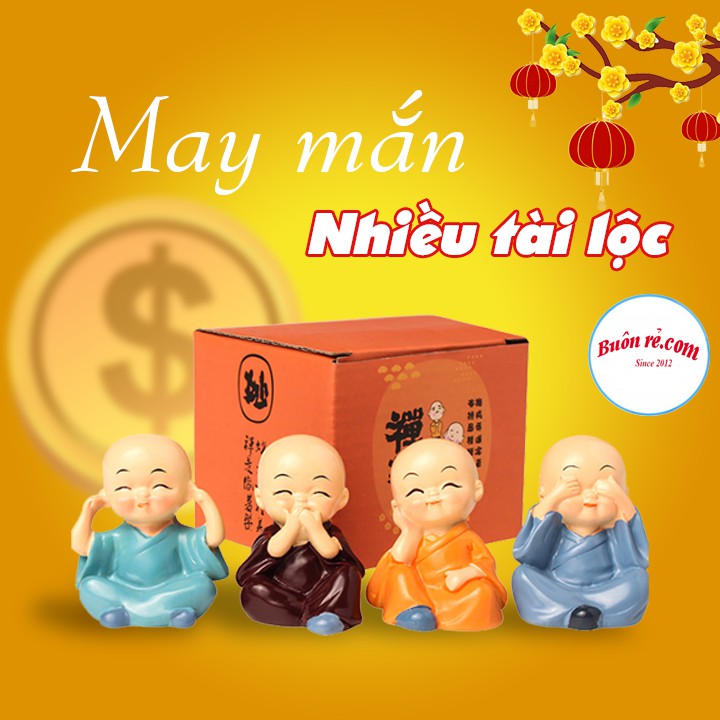 Bộ 4 Tượng Phong Thủy- Bộ tượng 4 chú tiểu br 00595