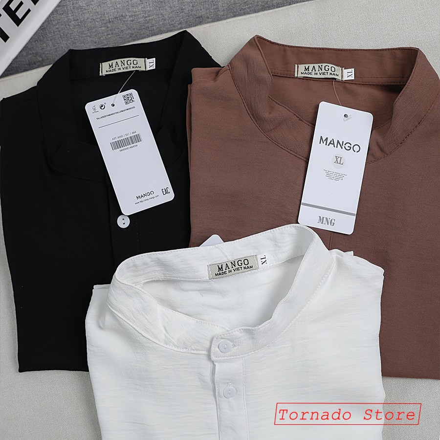 Áo đũi nam xuất khẩu áo cổ tàu tay lỡ vải đẹp cực mát | BigBuy360 - bigbuy360.vn