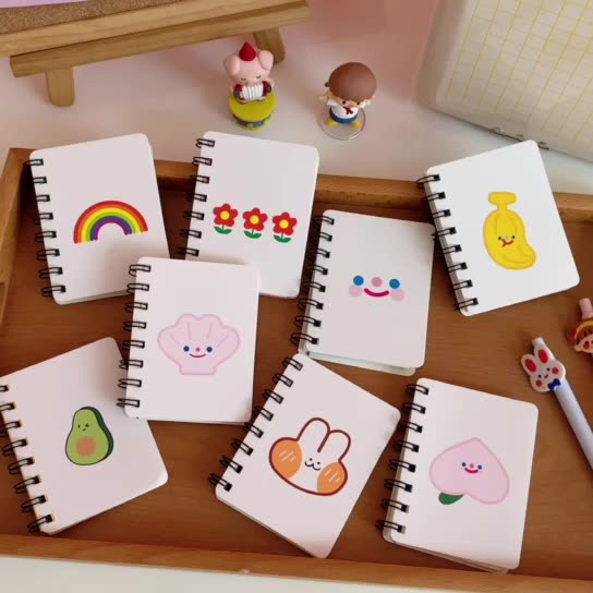 Sổ tay cute ghi chép, sổ mini lò xo họa tiết đáng yêu SH018