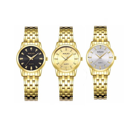 Đồng hồ nữ,đồng hồ kim đeo tay nữ Halei dây thép màu vàng kim chống nước (có size nam)-daihuong93 | BigBuy360 - bigbuy360.vn