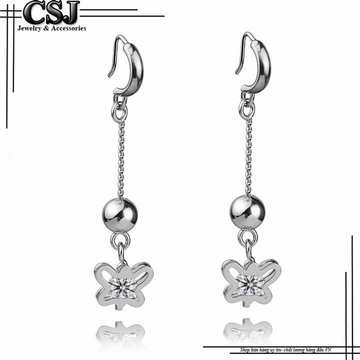 BÔNG TAI NỮ INOX TÒN TEN CON BƯỚM CỰC XINH BT162 đẹp, không đen - tặng hộp đựng xinh xắn