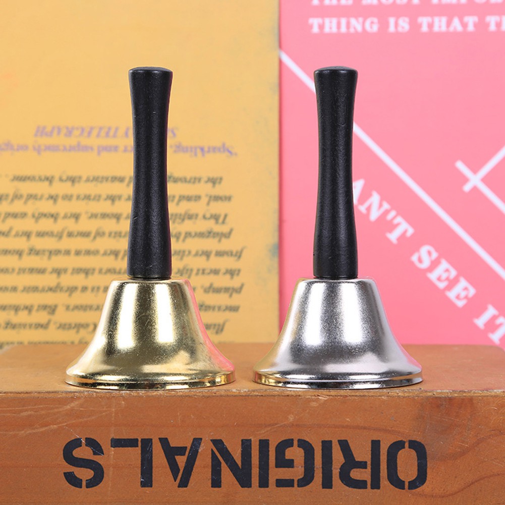 BZ_Christmas Xmas School Pet Call Ringtone Jingle Hand Bell with Wooden Handle Toy