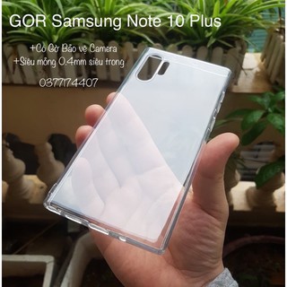 Ốp lưng dẻo GOR cho Samsung Note 10 Plus/ Note 10+ 5G siêu mỏng 0.4mm có G bảo vệ camera ( Trong suốt )