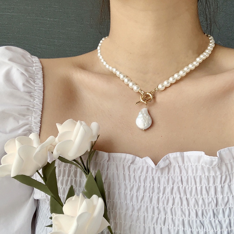 Dây chuyền ngọc trai nhân tạo cổ điển vòng cổ nữ