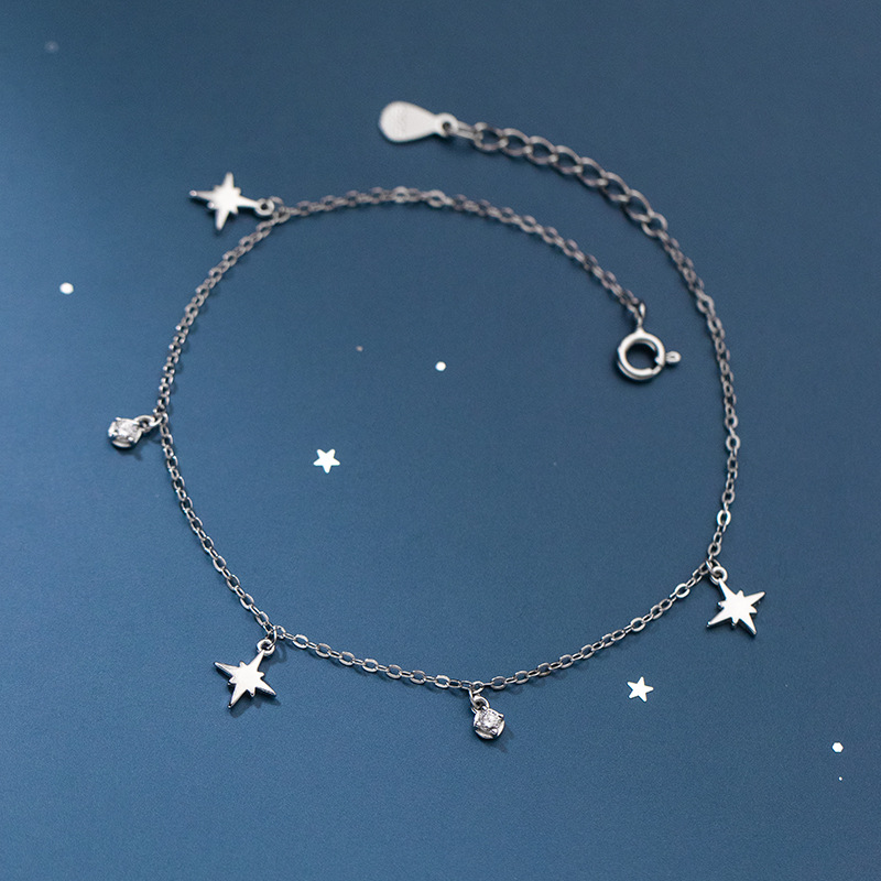 Lắc Chân Mạ Bạc 925 Hình Ngôi Sao Đơn Giản Phong Cách Hàn Quốc | BigBuy360 - bigbuy360.vn
