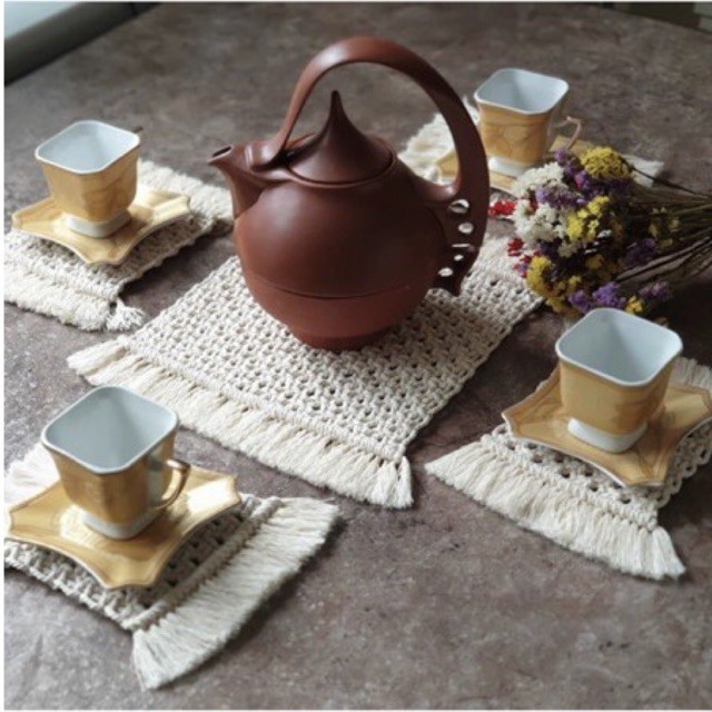 Set Lót Bình & Ly Trà Macrame