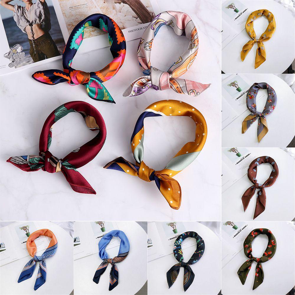 XIANTIN Khăn Choàng Cổ Hình Vuông Cỡ Nhỏ In Họa Tiết Hoa Phong Cách Cổ Điển Thời Trang