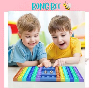 Bàn cờ Cheese Board Pop It kèm xúc xắc cho bé - Popit 2 người chơi