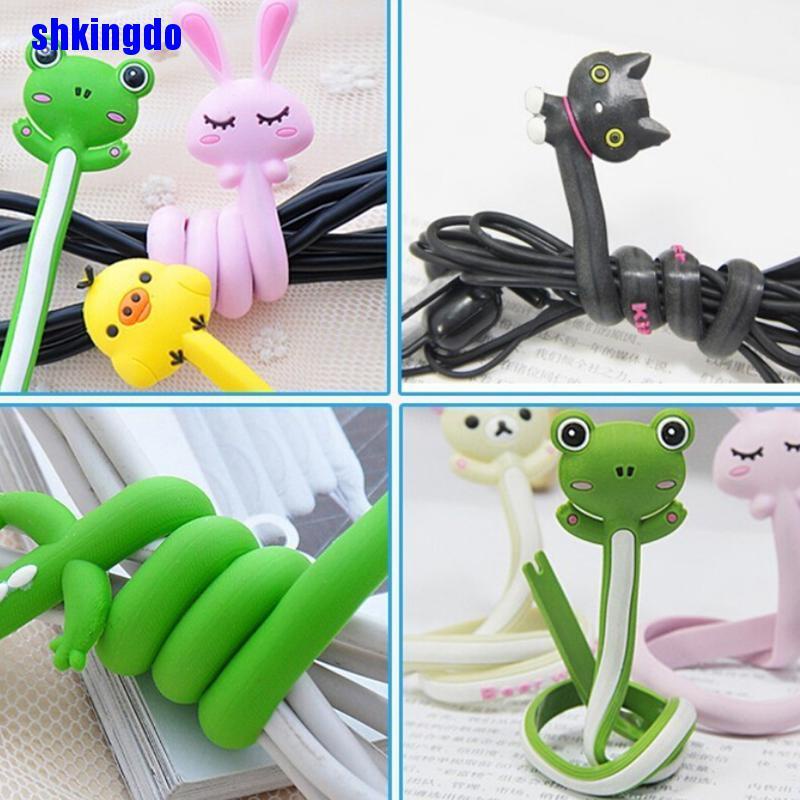 Dụng cụ quấn giữ dây cáp tai nghe gọn gàng thiết kế động vật hoạt hình đáng yêu tiện lợi