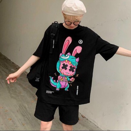 Áo Thun Tay Lỡ Unisex - Áo Thun Nam Nữ Form Rộng BADRABBIT Siêu Hot - AK.STORE