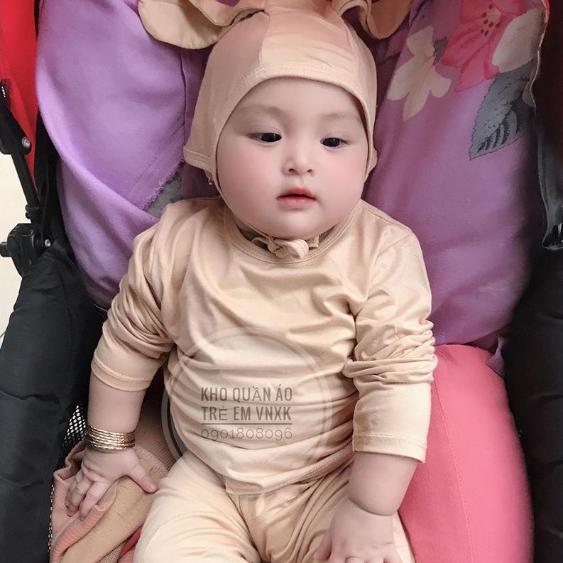 [RẺ VÔ ĐỊCH]  Bộ thu đông tai thỏ bé trai bé gái MINKY MOM + kèm mũ nón cạp cao 100% chất thun lạnh