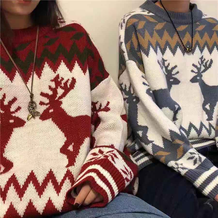 Áo Sweater Dệt Kim Dáng Ôm Thời Trang Thu Đông Phong Cách Hàn Quốc Cho Nam Và Nữ