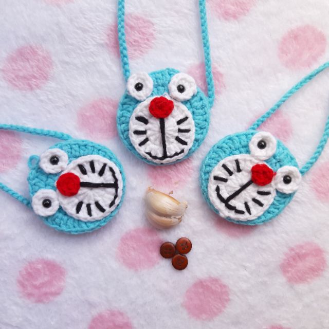 Túi handmade đựng củ tỏi mẫu doremon