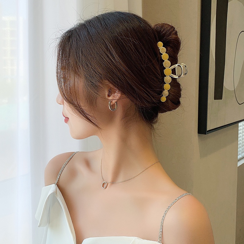 Kẹp Tóc Hình Cá Mập Đính Đá Opal Phong Cách Retro Hàn Quốc