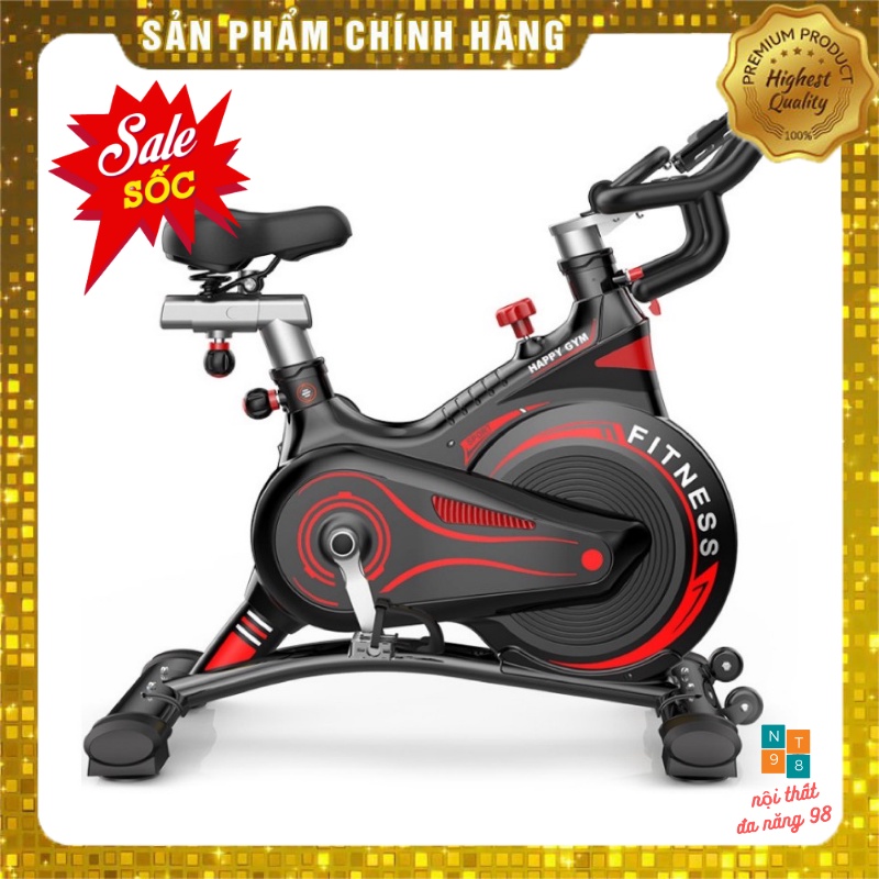 XE ĐẠP TẬP THỂ DỤC FITNESS CAO CẤP CÓ BÁNH ĐÀ KHÁNG TỪ CHỐNG ỒN + ĐỒNG HỒ ĐO NHỊP TIM + BH 3 NĂM (CÓ VIDEO+ẢNH THẬT)