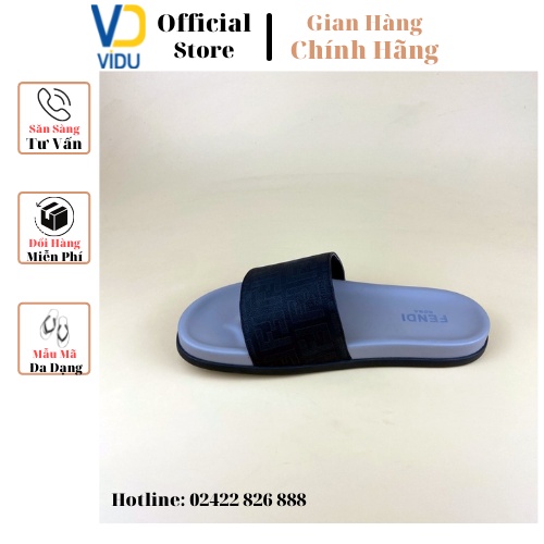 Dép nam thời trang FENDI ViDu 21111 màu đen ghi đế cao su chắc chắn, siêu êm