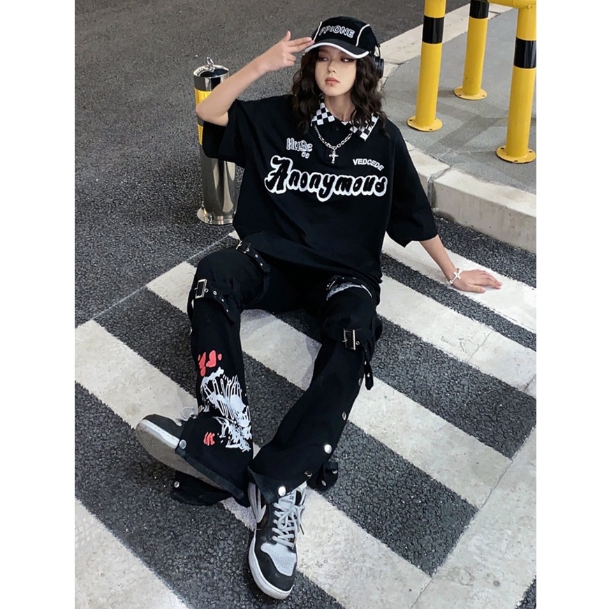 Áo thun polo ngắn tay họa tiết thêu phong cách cổ điển thời trang dành cho nữ