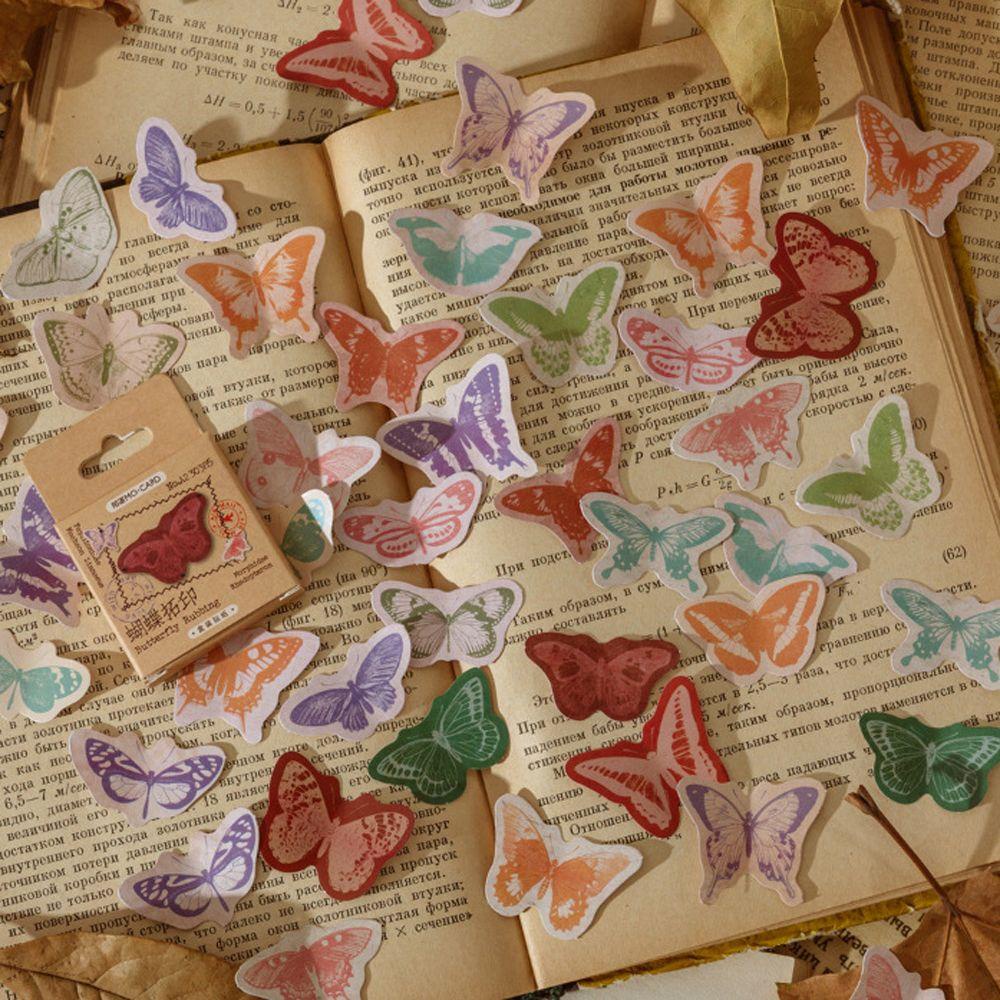 Miếng Dán Trang Trí Sổ Tay Hình Bướm Kiểu Hàn Quốc Xinh Xắn