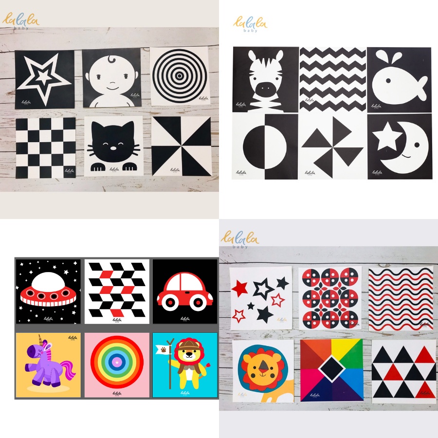 Bộ thẻ decal dán tường - kích thích thị giác chuẩn phương pháp Montessori - Hobi Store