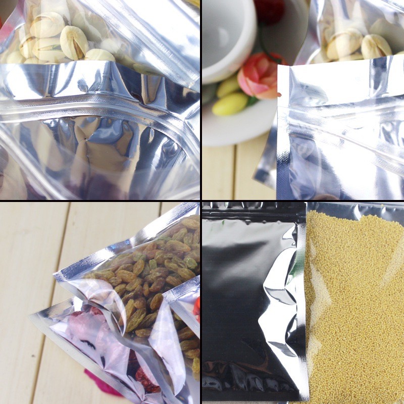 Combo 10túi zip bạc 1 mặt trong 1 mặt bạc 12x20, 15x22, 18x26, 22x32, túi đựng và bảo quản thực phẩm