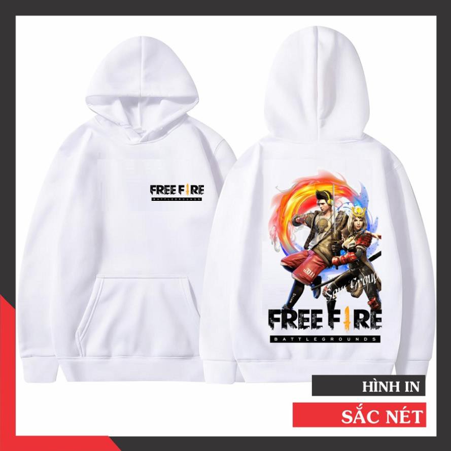 Áo Khoác Free Fire Kiểu Dáng Hoodie Có Mũ Chui Đầu In 2 Mặt Nam Đeo Tai Nghe