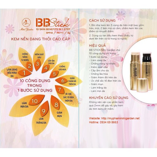 Kem Nền Che khuyết điểm THẦN THÁNH BB Stick Spf 43 PA+++