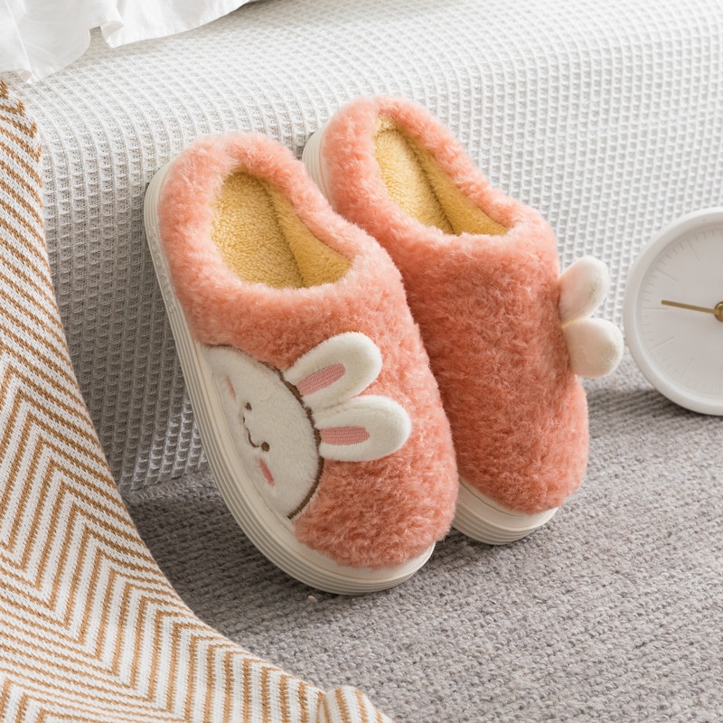 Dép bông hình thỏ dễ thương [H61] Dép bông con thỏ cho mùa đông ấm áp, kiểu dáng cute thời trang - LUCKY SHOES VN