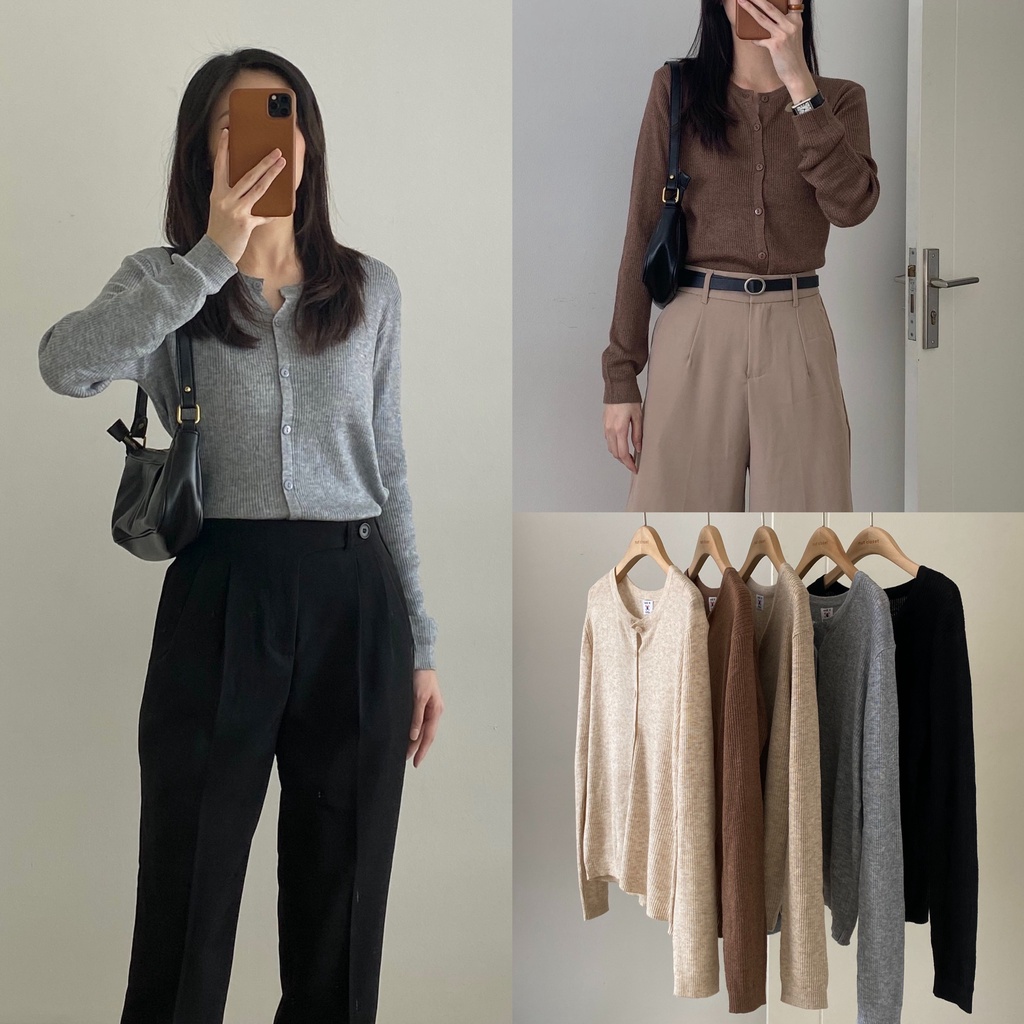 Áo cardigan len cổ tròn _ A0234