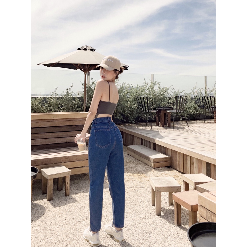 Quần Baggy Jean Kpboutique Màu Xanh Đậm Chất Jean Mềm Mịn Không Giãn Quần Lên Dáng Đẹp Dễ Phối Đồ Dành Cho Nữ Mã 167Đ | BigBuy360 - bigbuy360.vn