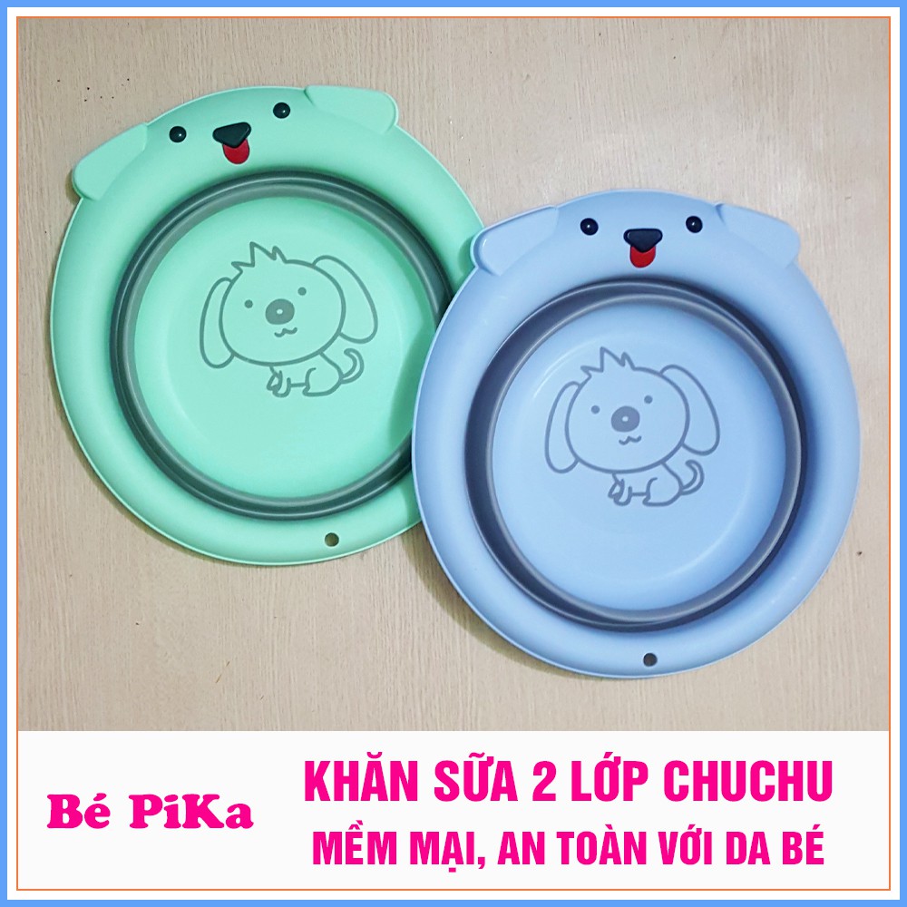 Chậu rửa mặt silicon gấp gọn đa năng hình cún dễ thương cho bé 34 x 10cm