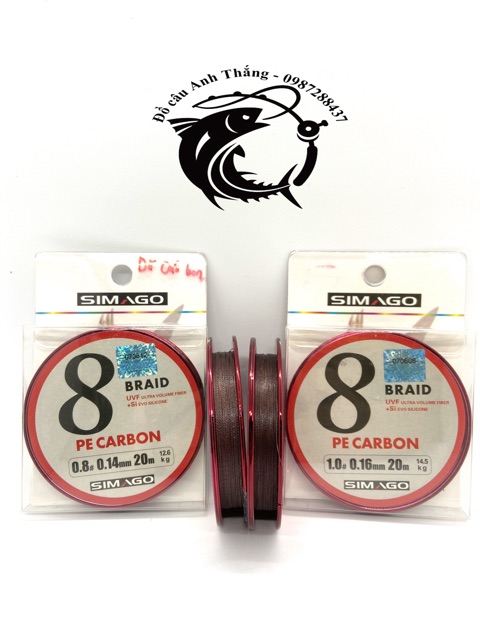 Dù buộc thẻo PE Carbon Simago 20m