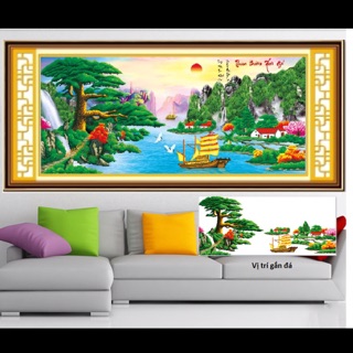 Tranh đính đá thuận buồm xuôi gió kt 150x70cm