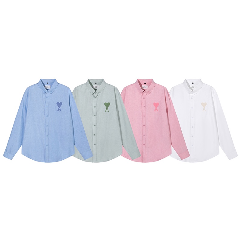 ❤❀  ❤ Áo Sơ Mi Dài Tay Màu Sắc Đơn Giản Bằng Cotton Cho Nam Nữ