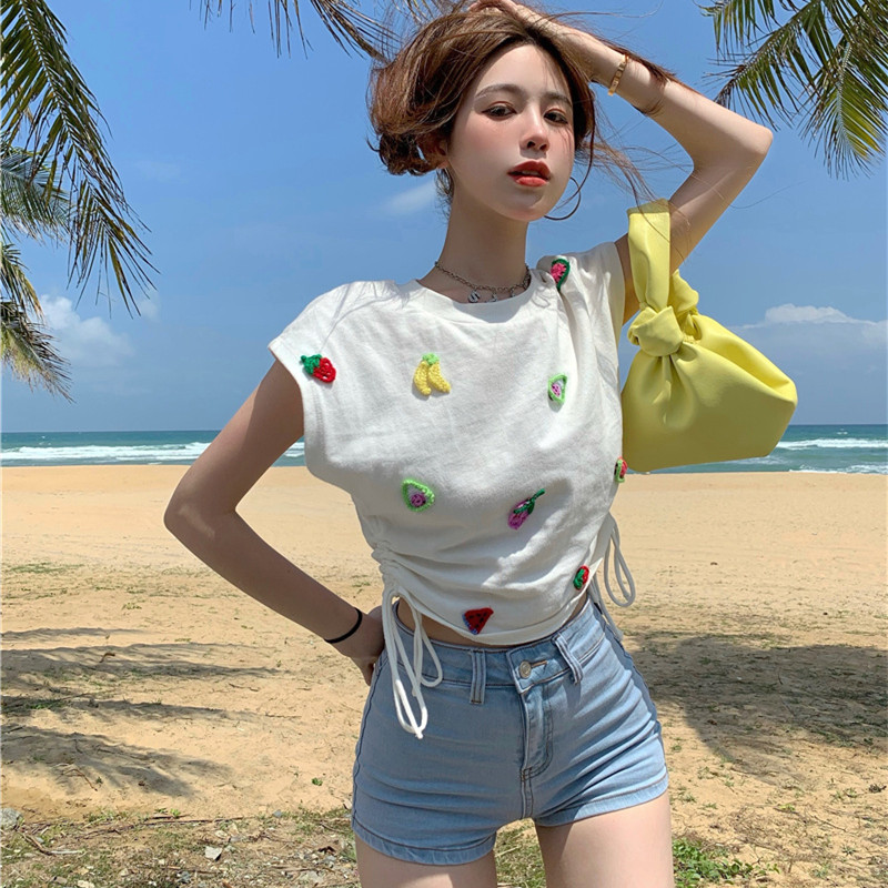 Áo không tay thêu hình hoa quả xinh xắn hợp thời trang dành cho nữ | BigBuy360 - bigbuy360.vn