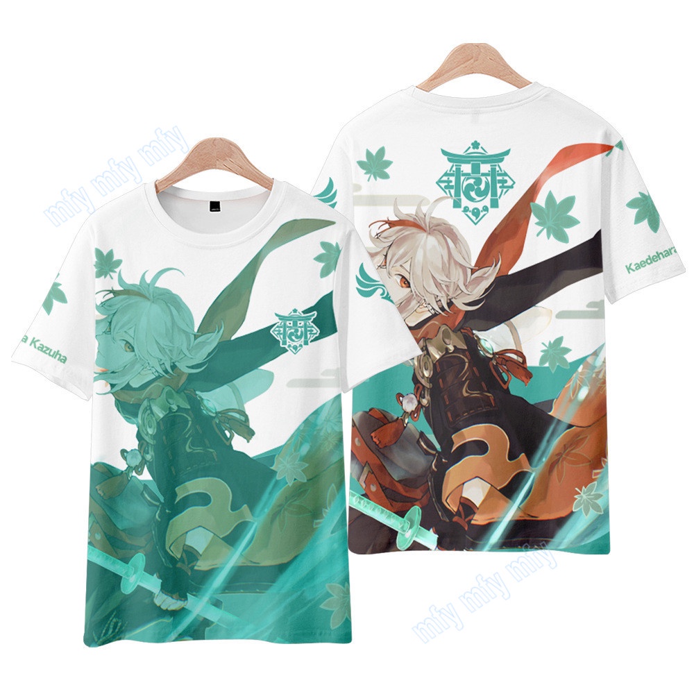 Áo Thun Ngắn Tay In Họa Tiết Genshin Impact Kaedehara Kazuha Cho Nam