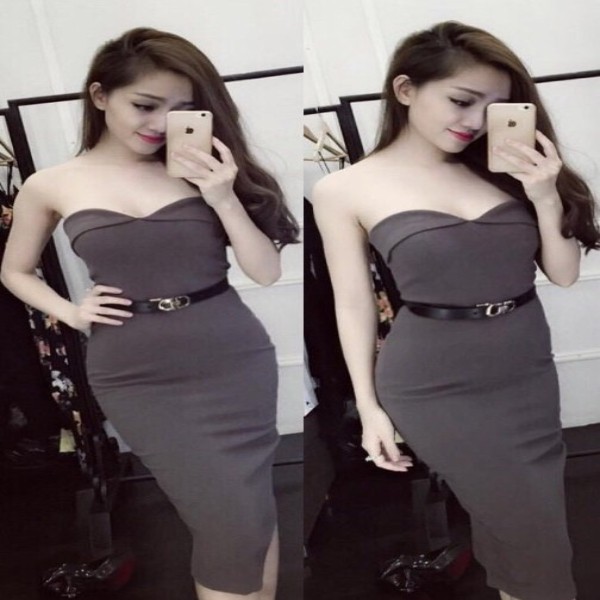 Đầm ôm body kiểu ống cúp ngang sang trọng - Mã 0264