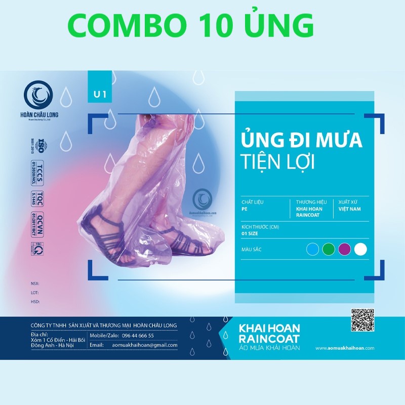 Áo mưa cánh dơi choàng có kính KHAHOCO vải dù cao cấp siêu dai siêu bền