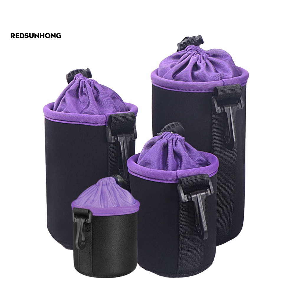 Set 4 Túi Dây Rút Đựng Ống Kính Máy Ảnh DSLR Chống Sốc