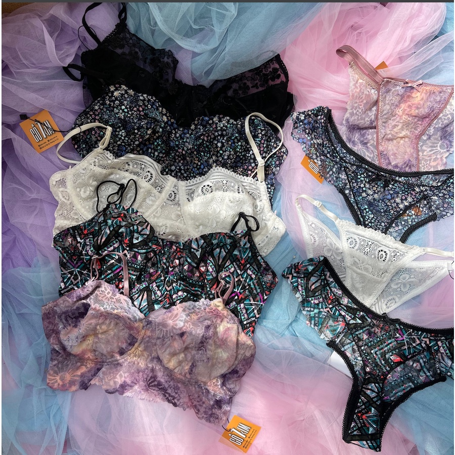 Set Bralette có gọng không mút chất ren co giãn mềm mại ôm trọn bầu quả Cô Kim 7 | BigBuy360 - bigbuy360.vn