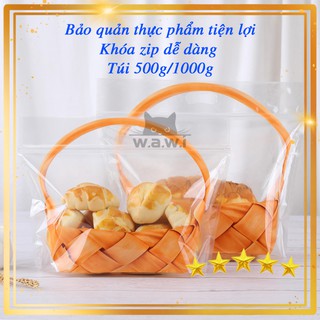 [WAWI] Túi thực phẩm bánh mì nướng/trái cây/mứt/kẹo sáng tạo hỗ trợ dây kéo túi trong suốt