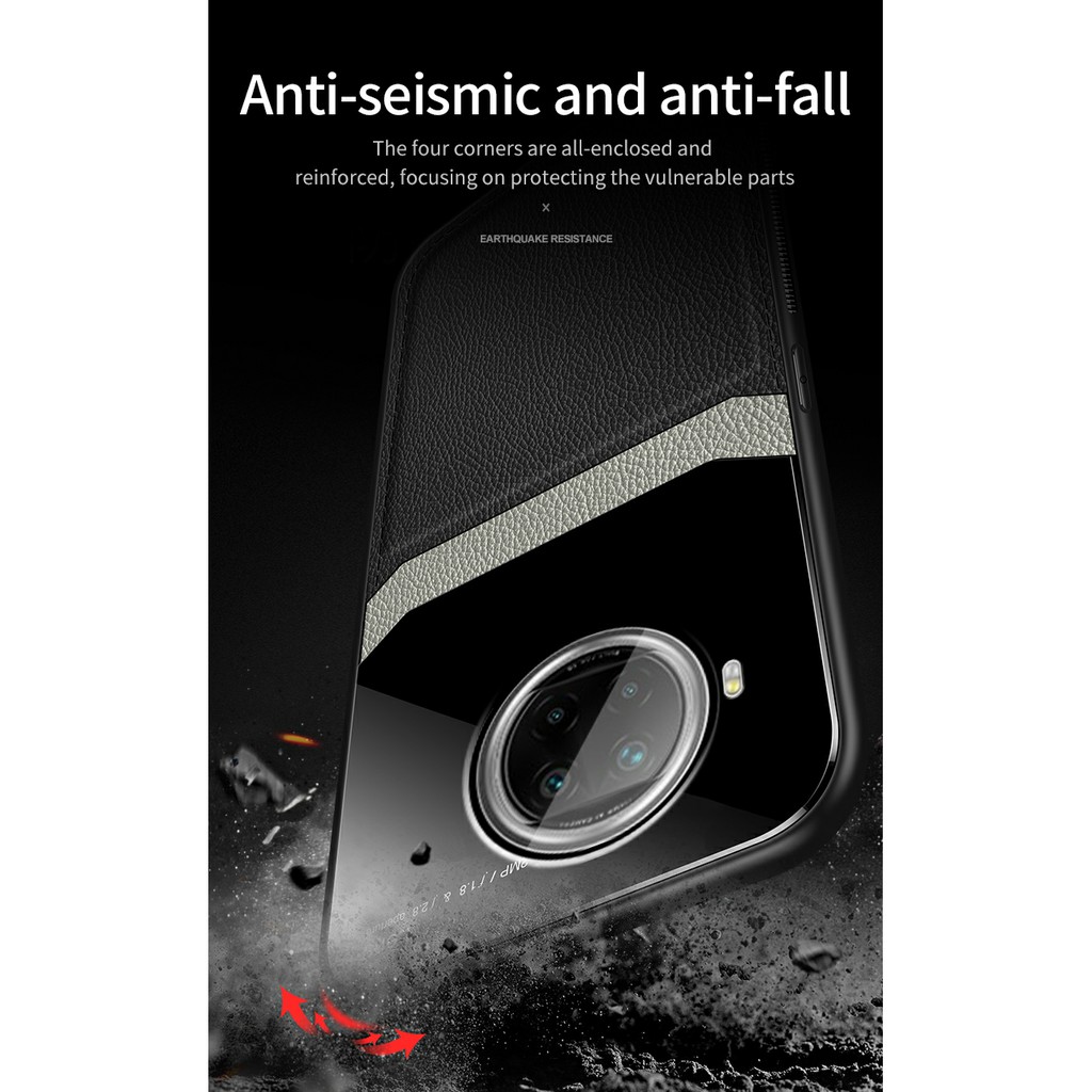 Ốp lưng Xiaomi Mi 10T Lite / Note 9 Pro 5G da kính thời trang cao cấp