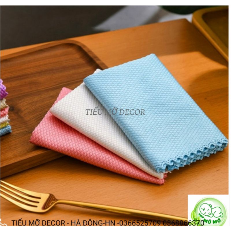 Combo 5 Khăn Vải Đa Năng  Vân Vảy Cá Siêu Mịn, Siêu Thấm Hút6