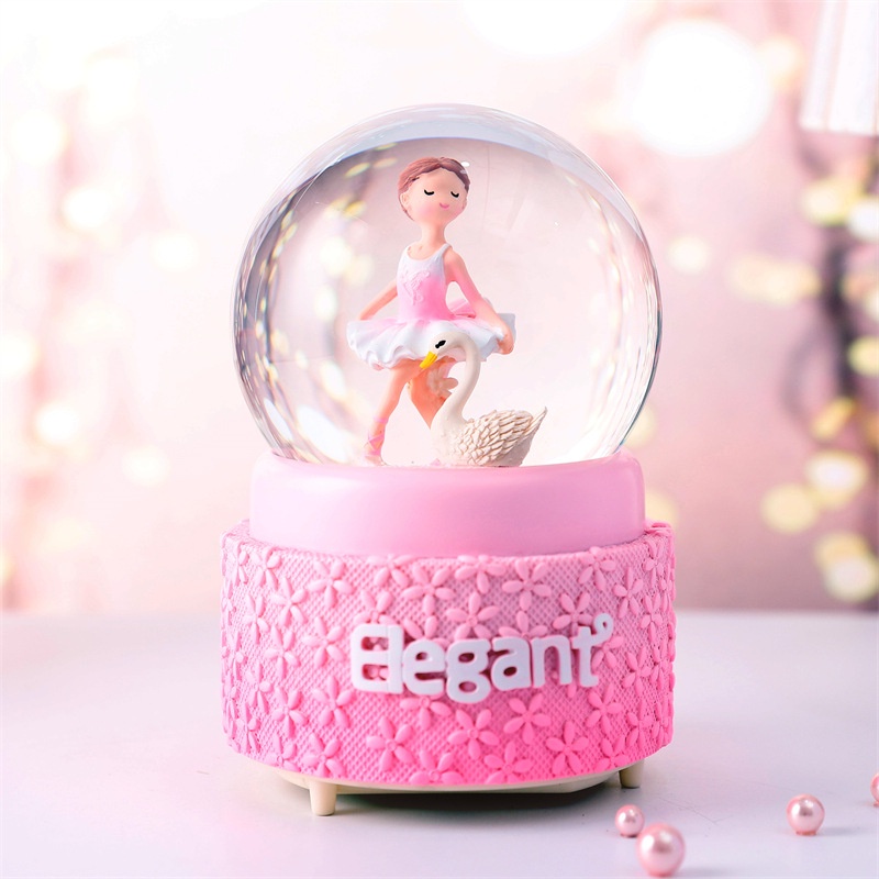 [Hàng sẵn]  Đèn trang trí phòng hình Cô gái múa ba lê. Khi bật lên có Tuyết Đèn Nhạc-  Đèn LED DECOR phòng dễ thương