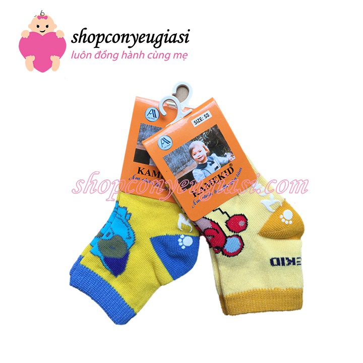 Vớ In Chống Trượt Cổ Cao KameKid Size SS - Made in VietNam - Màu Ngẫu Nhiên