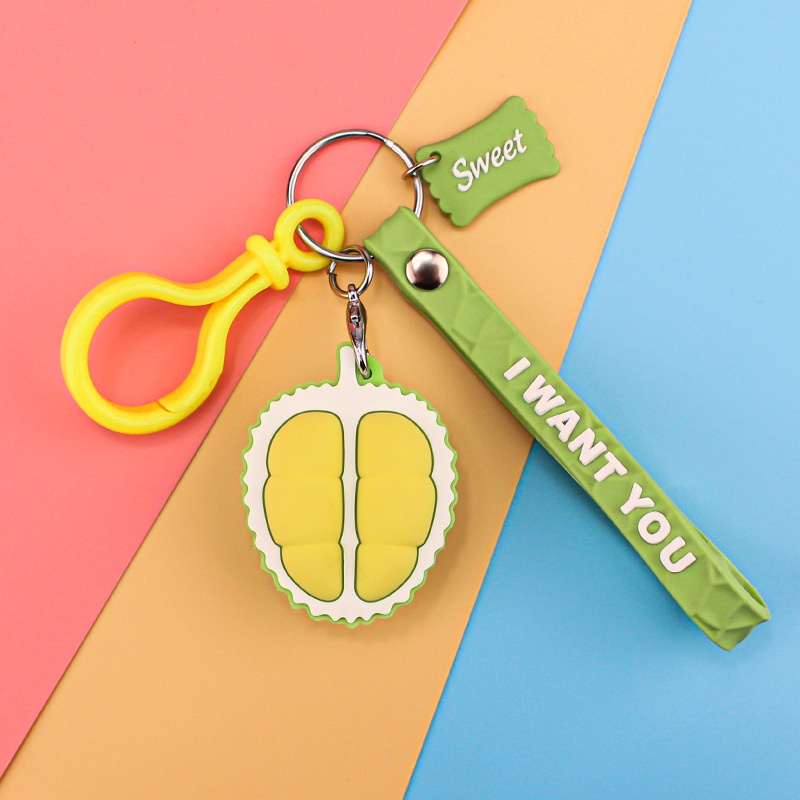 Móc Khóa Hình Trái Sầu Riêng Bằng silicone Dễ Thương