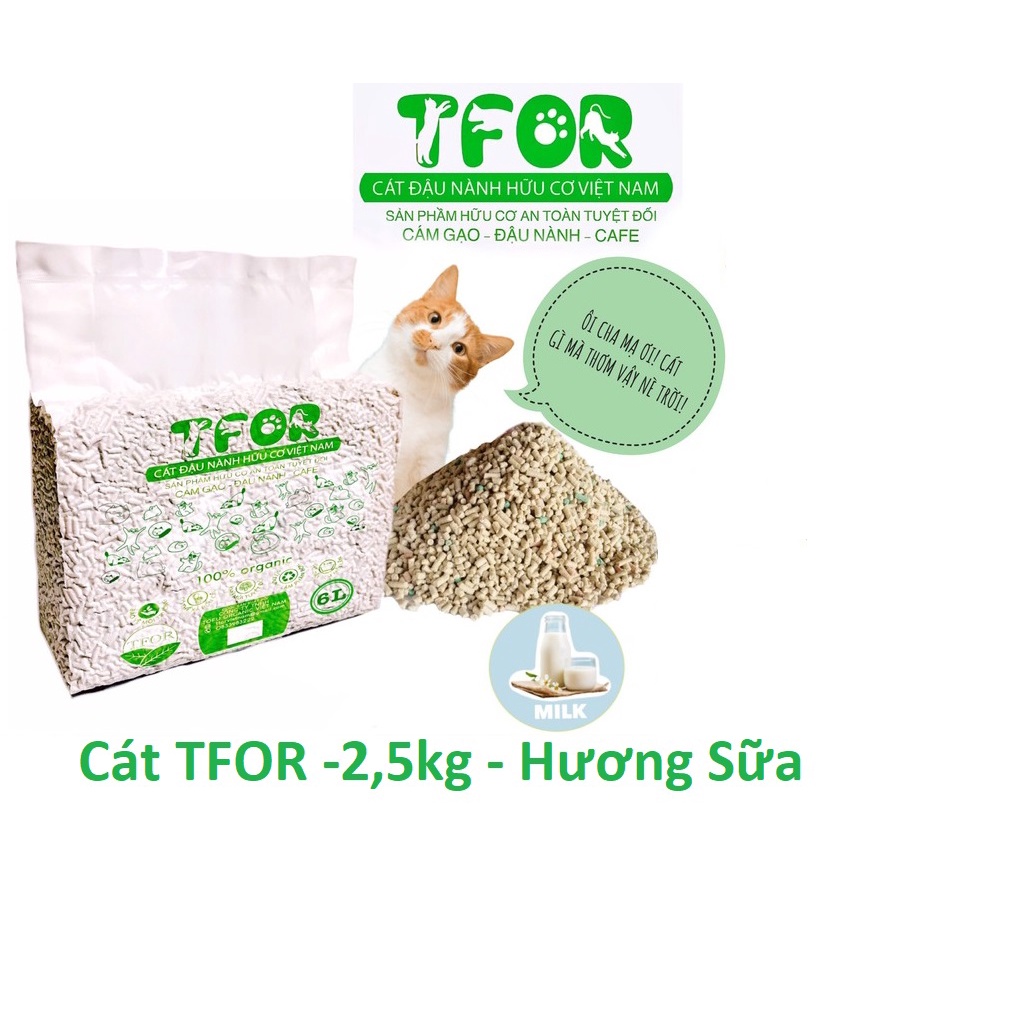 Cát đậu phụ Tofu Tfor Cát vệ sinh cho mèo lót ổ chuột Hamster làm từ bã đậu nành Hữu cơ hòa tan trong bồn cầu