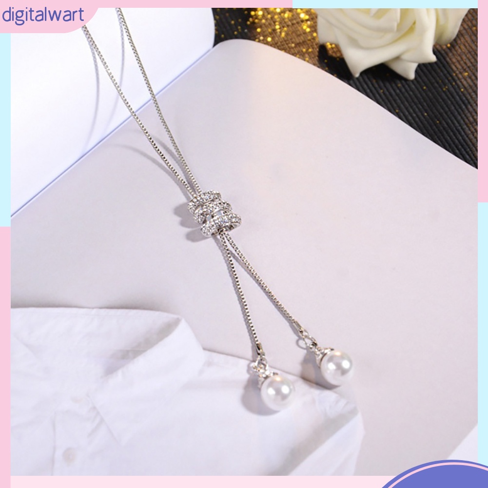 Dây Chuyền Dài Đính Ngọc Trai Nhân Tạo Thời Trang Cho Nữ